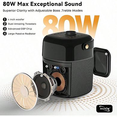 Bluetooth Wireless Speaker Microphone Karaoke Battery Portable Voice PA System Sound Audio