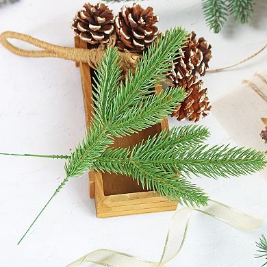 30pcs Artificial Pine Branches Green Plants Pine Needles DIY Accessories for Garland Wreath
