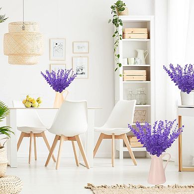 36 Pcs Purple Eucalyptus Stems Artificial Leaves Faux Eucalyptus Stems Branches 15 inch for Wedding