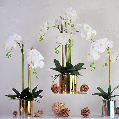 32" Artificial Phalaenopsis Flowers 6 Pcs Artificial Orchid Flowers Stem Plants for Home