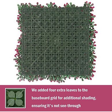 10x10Inch 12Pcs Grass Wall Panels, UV-Anti Boxwood Greenery Hedge, Odorless Artificial Fake