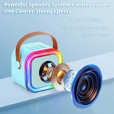 Karaoke, Toys, Karaoke Microphone Wireless, Gifts 4, 5, 6, 8, 9, 10 Year Old Toys Blue