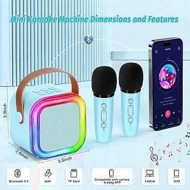 Karaoke, Toys, Karaoke Microphone Wireless, Gifts 4, 5, 6, 8, 9, 10 Year Old Toys Blue