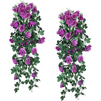 2 pc 3. 3Ft Fake Hanging Flowers Artificial Rose Plants Wall Décor Wedding Home Garden Decoration