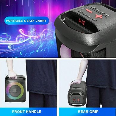 Karaoke with and Two Wireless Microphones, Portable Speaker Home Outdoor Parties, - Hour Life, Mic/A