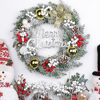 20 Pack 7 Inch Artificial White Berry Picks for Christmas Tree White Berries Stems Holly Berry