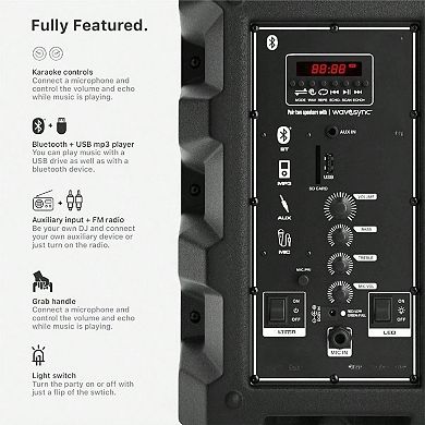 Bluetooth Speaker Microphone Karaoke Battery Portable PA System Sound Audio Professional Powerful