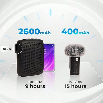 Bluetooth Wireless Speaker Microphone Battery Portable Voice Amplifier PA System Audio Product