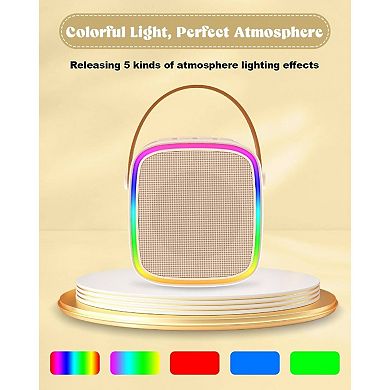 Karaoke with 2 Wireless Microphones, Toys Portable Speaker Adults, Toys 4 5 6 8 9 10 12 Year Old Bir