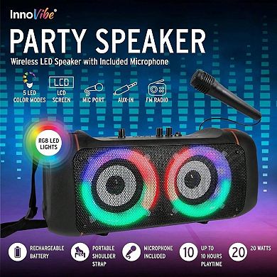 Bluetooth Speaker Microphone Karaoke Portable Rechargeable Sound Audio Powerful Consumer Product