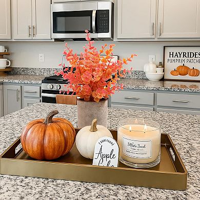 2 Pack Fall Small Fake Plants Eucalyptus Potted Artificial Plants Fall Decorations for Home