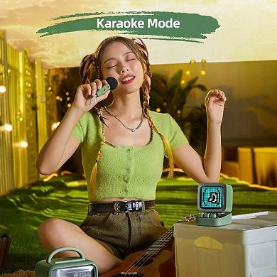 Bluetooth Karaoke Speaker with RGB Keyboard and Mini Mic for Gaming and Singing