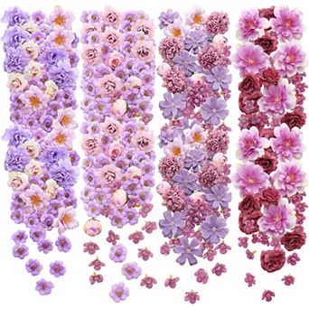 120 pc Small Flowers for Crafts Mini Faux Flowers Artificial Silk Fabric Floral Arrangement Decor