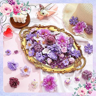 120 Pcs Small Flowers for Crafts Mini Faux Flowers Artificial Silk ...