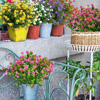 10PCS Artificial Eucalyptus Plants,Fake Boxwood Shrubs UV Resistant No Fade Faux Plastic