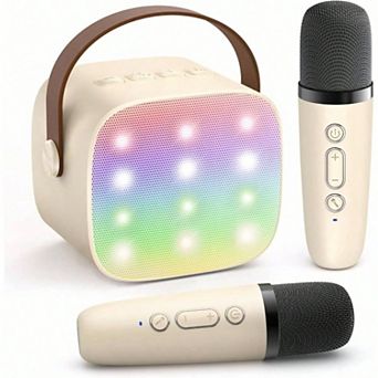 Karaoke with 2 Wireless Microphones Adults, Portable Speaker Toys 4, 5, 6, 8, 10, 12+ Years Old Teen