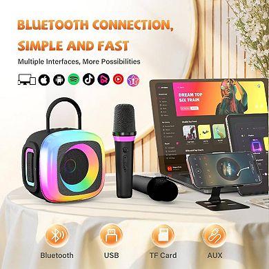Karaoke Adults: Portable Speaker with 2 Wireless Microphones and - Singing Karaoke Ages 4 - 12+ Year