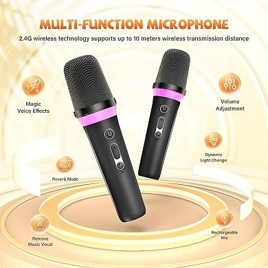 Karaoke Adults: Portable Speaker with 2 Wireless Microphones and - Singing Karaoke Ages 4 - 12+ Year