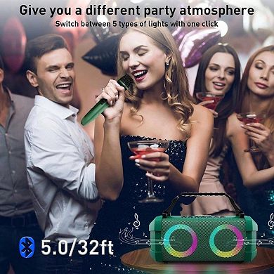 Bluetooth Wireless Speaker Microphone Karaoke Battery Portable Sound Professional Consumer Product