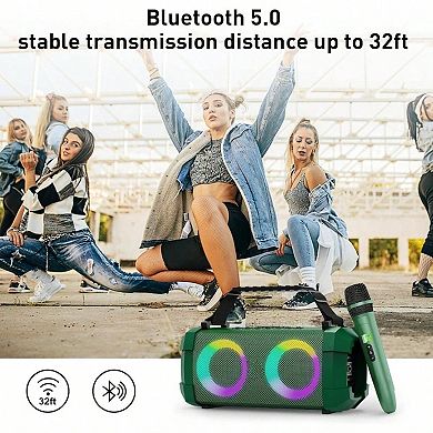 Bluetooth Wireless Speaker Microphone Karaoke Battery Portable Sound Professional Consumer Product