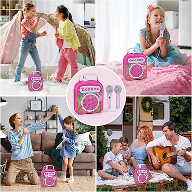 Karaoke with 2 Microphones Karaoke Toys Age 6 - 8 Karaoke 3 - 5 Pink Birthday Toys 4 - 10 Karaoke Sp