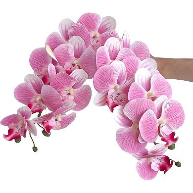 32 Inch Artificial Phalaenopsis Flowers 6 Pcs Artificial Orchid Flowers Stem Plants for Home