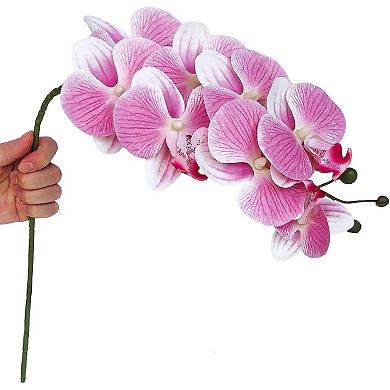 32 Inch Artificial Phalaenopsis Flowers 6 Pcs Artificial Orchid Flowers Stem Plants for Home