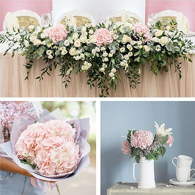 26 Pieces Hydrangea Artificial Flowers Pink Silk Flowers Artificial Flowers Heads