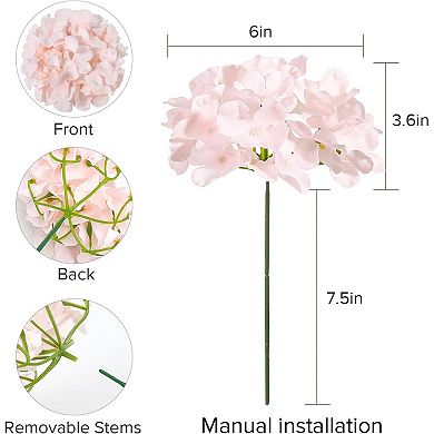 26 Pieces Hydrangea Artificial Flowers Pink Silk Flowers Artificial Flowers Heads