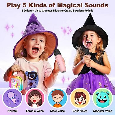 HIFI Audio Mini Karaoke with 6 Colorful Lights for Kids - 8 Hour Playback