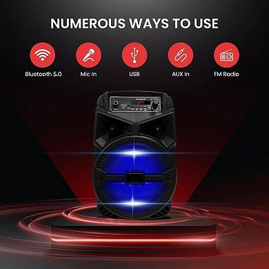 240W Rechargeable Outdoor Speaker Portable PA System/ 6.5u201D Subwoofer 1u201D Tweeter, Microphone