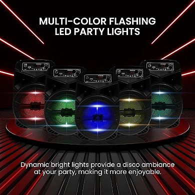 240W Rechargeable Outdoor Speaker Portable PA System/ 6.5u201D Subwoofer 1u201D Tweeter, Microphone