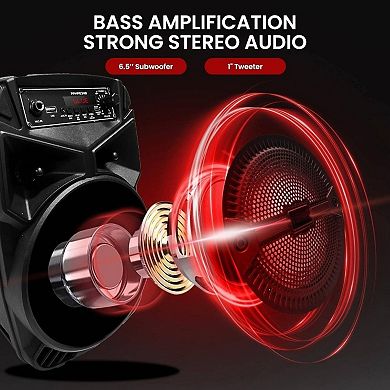 240W Rechargeable Outdoor Speaker Portable PA System/ 6.5u201D Subwoofer 1u201D Tweeter, Microphone