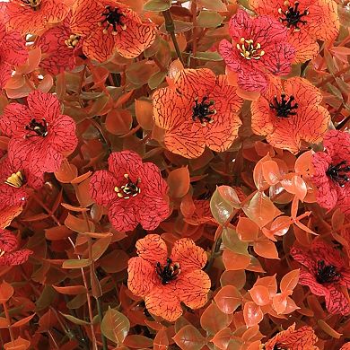 2 Pack Fall Artificial Topiary Bushes - 23" Boxwood Ball Trees with Mums, UV Resistant Faux Plants