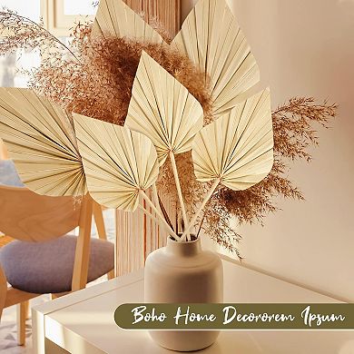 10 Pcs Boho Dried Palm Spears Leaves, Real Palm Fans with Stem, Boho Home Decor