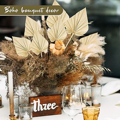 10 Pcs Boho Dried Palm Spears Leaves, Real Palm Fans with Stem, Boho Home Decor