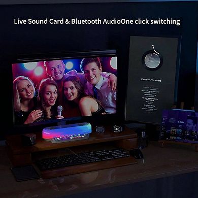 Audio Mixer Karaoke, Karaoke with Speaker 2 Wireless Microphones Adults, Audio Interface Sound Board