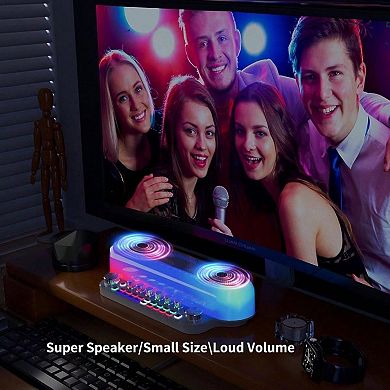 Audio Mixer Karaoke, Karaoke with Speaker 2 Wireless Microphones Adults, Audio Interface Sound Board