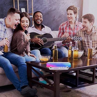 Audio Mixer Karaoke, Karaoke with Speaker 2 Wireless Microphones Adults, Audio Interface Sound Board