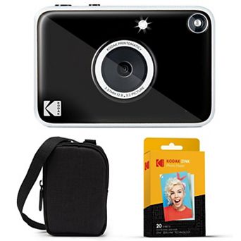 KODAK Printomatic+ Instant Camera Bundle with Black Case & 20-Pack Zink Photo Paper