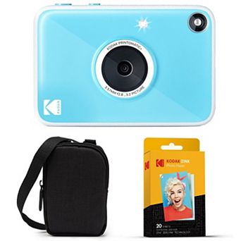 KODAK Printomatic+ Instant Camera Bundle with Black Case & 20-Pack Zink Photo Paper