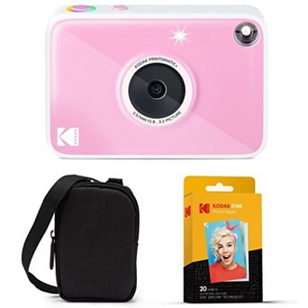 KODAK Printomatic+ Instant Camera Bundle with Black Case & 20-Pack Zink Photo Paper