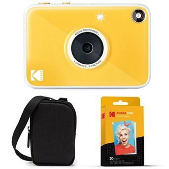 KODAK Printomatic+ Instant Camera Bundle with Black Case & 20-Pack Zink Photo Paper