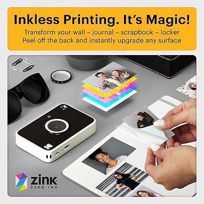 KODAK Printomatic+ Instant Camera Bundle with Blue Case & 20-Pack