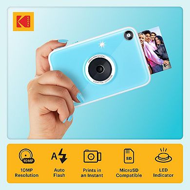 KODAK Printomatic+ Instant Camera Gift Bundle with Case, Zink Photo Paper, Photo Album & More