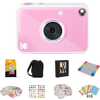 KODAK Printomatic+ Instant Camera Gift Bundle with Case, Zink Photo Paper, Photo Album & More