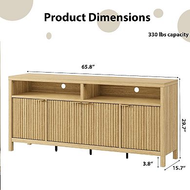 IDEALHOUSE 4-Door Fluted Sideboard Cabinet