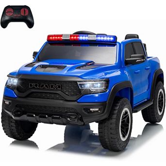 Electric Car for Kids, Licensed RAM 12V Kids Ride On Police Car with Remote Control