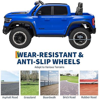 Electric Car for Kids, Licensed RAM 12V Kids Ride On Police Car with Remote Control