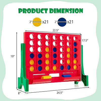 Jumbo 4-to-Score Connect Game Set with Carrying Bag and 42 Coins